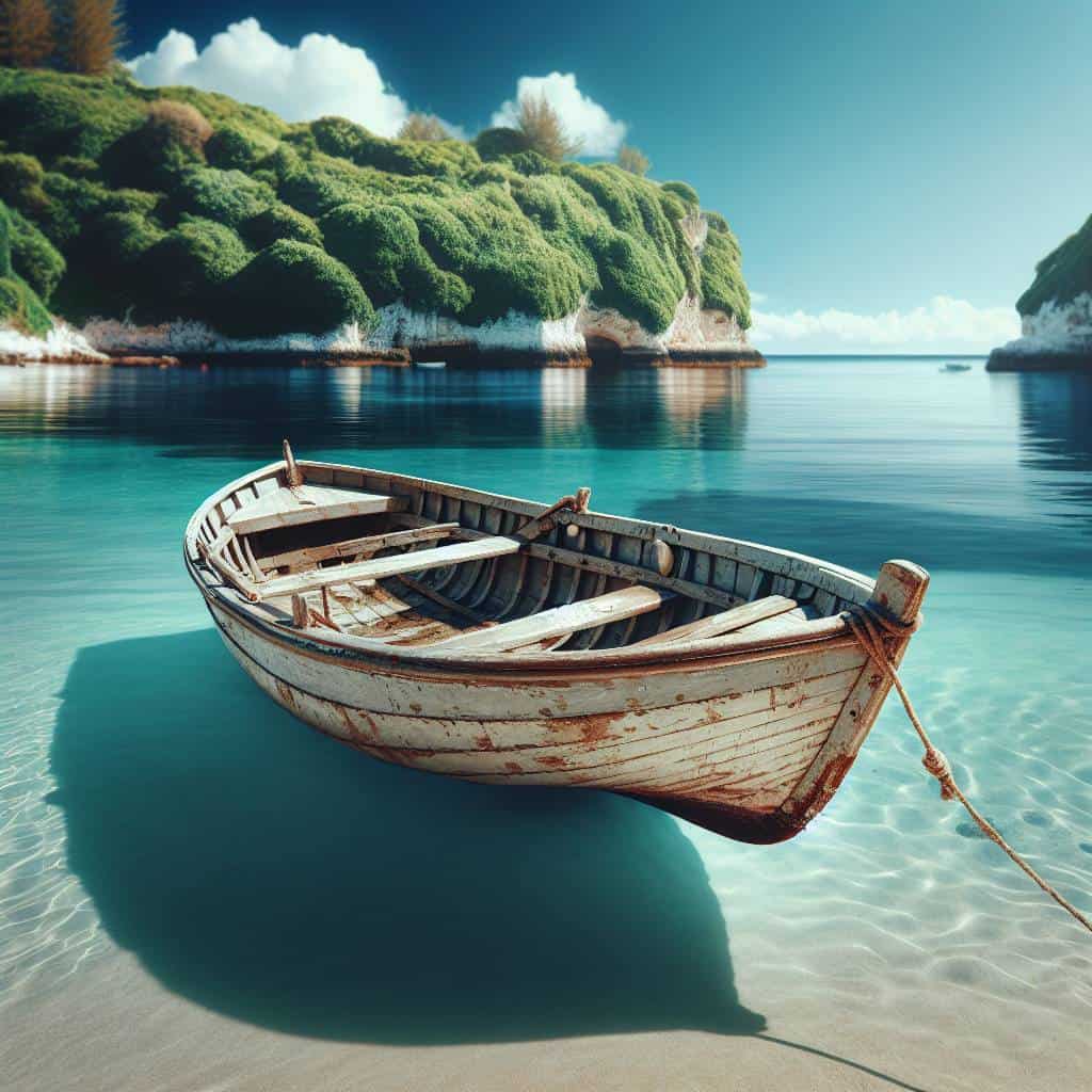 Assets vs liabilities symbolized by dinghy.