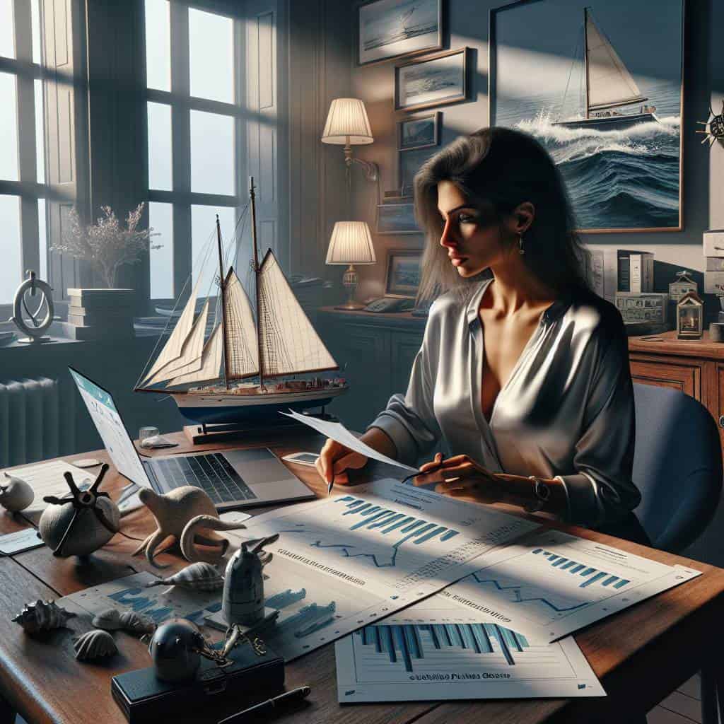 Financial goal setting in home office.