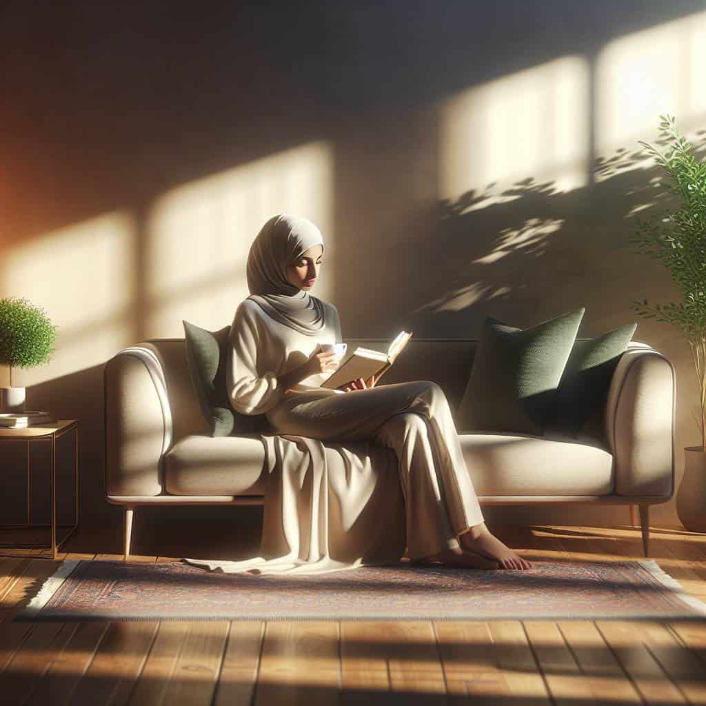 Setting healthy boundaries in serene room.