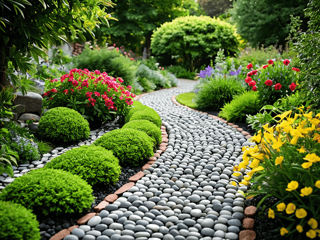 CRAFTING DIY GARDEN PATHS WITH PEBBLES