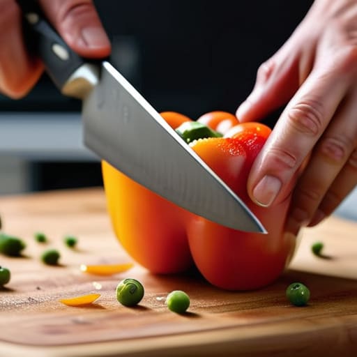 Navigating safe vegetable cutting techniques with claw grip.